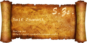 Seif Zsanett névjegykártya
