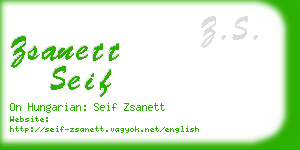 zsanett seif business card